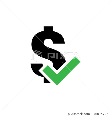 Correct dollar icon graphic design template 56015726
