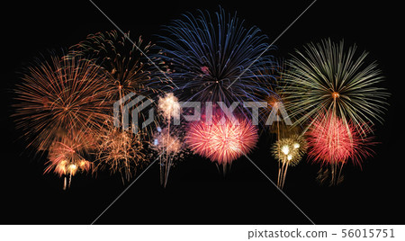Colorful firework in annual festival Colorful firework in annual festival 56015751