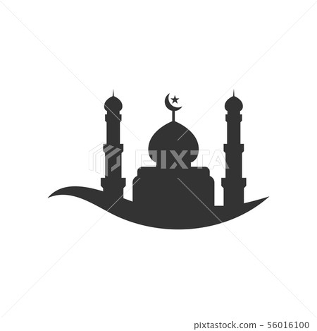 Mosque silhouette graphic design template vector 56016100