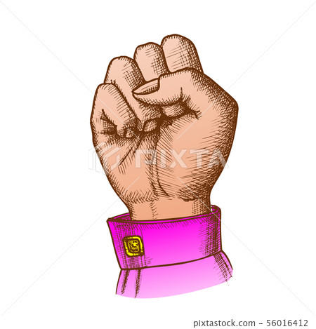 Color Woman Hand Clenched Finger In Fist Gesture Vector Color Woman Hand Clenched Finger In Fist Gesture Vector 56016412