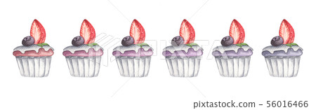 Set of different blueberry cupcakes. Set of different blueberry cupcakes. 56016466