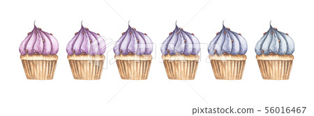 Set of different blueberry cupcakes. Set of different blueberry cupcakes. 56016467