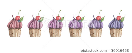 Set of different blueberry cupcakes. Set of different blueberry cupcakes. 56016468