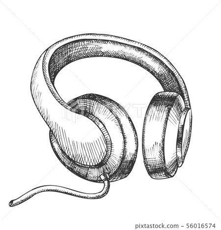 Listening Audio Device Cable Headphones Vector Listening Audio Device Cable Headphones Vector 56016574