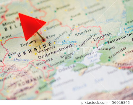 World map with focus on Ukraine, Kiev 56016845
