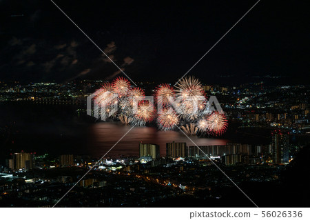 Lake Biwa fireworks from the Yumigaoka Observatory Lake Biwa fireworks from the Yumigaoka Observatory 56026336