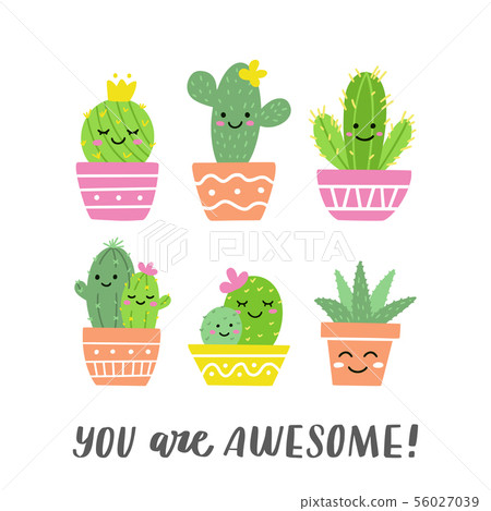 Funny cacti set 56027039