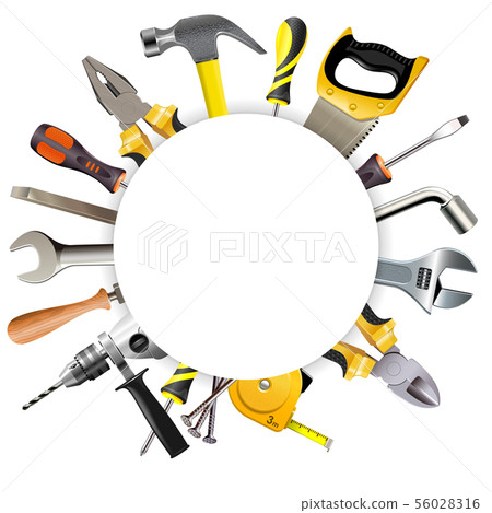 Vector Round Frame with Tools Vector Round Frame with Tools 56028316