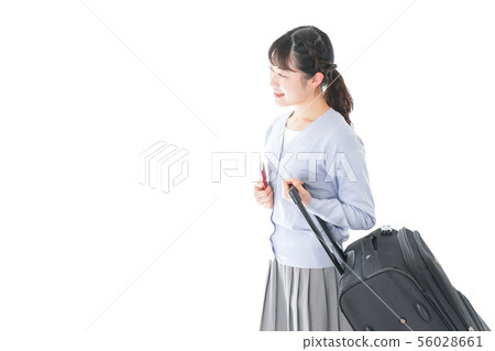 A young lady going abroad A young lady going abroad 56028661
