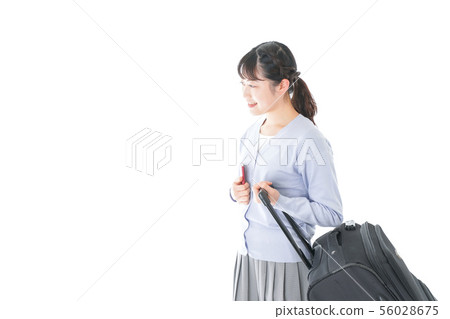 一位年輕的女士出國 56028675
