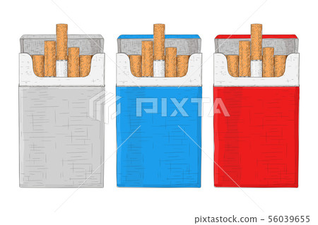 Pack of cigarettes. Hand drawn sketch Pack of cigarettes. Hand drawn sketch 56039655