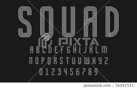Set of alphabets font modern design with lines 56042531