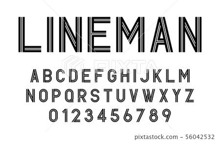 Set of alphabets font modern design with lines 56042532