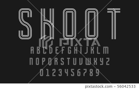 Set of alphabets font modern design with lines 56042533