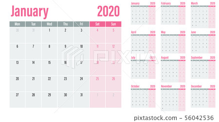 Calendar planner 2020 template vector illustration Calendar planner 2020 template vector illustration 56042536