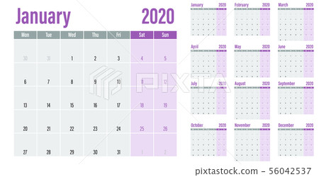 Calendar planner 2020 template vector illustration Calendar planner 2020 template vector illustration 56042537