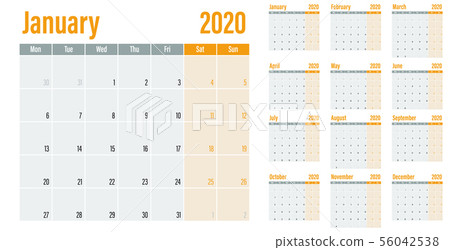 Calendar planner 2020 template vector illustration Calendar planner 2020 template vector illustration 56042538
