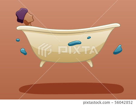 Levitating bath with a person in it Levitating bath with a person in it 56042852