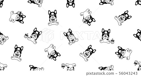 dog seamless pattern french bulldog Boba tea dog seamless pattern french bulldog Boba tea 56043243