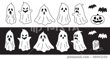 Ghost seamless pattern Halloween icon vector bat 56043250