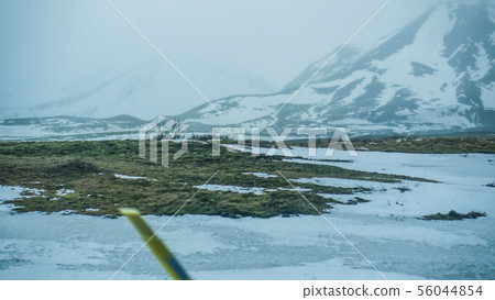 Iceland bad weather snow and fog mountaitn Iceland bad weather snow and fog mountaitn 56044854