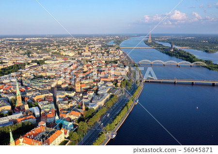 Air view of the center of Riga, Latvia Air view of the center of Riga, Latvia 56045871