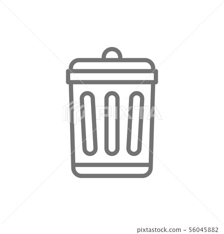 Garbage bin line icon. Isolated on white background Garbage bin line icon. Isolated on white background 56045882