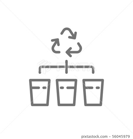 Separate garbage collection, waste sorting line icon. Separate garbage collection, waste sorting line icon. 56045979