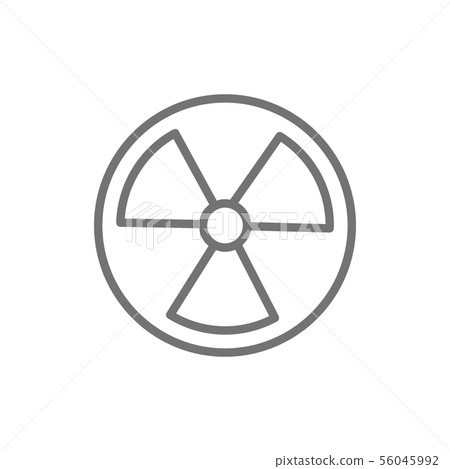 Vector radiation sign, radioactive warning line icon. 56045992