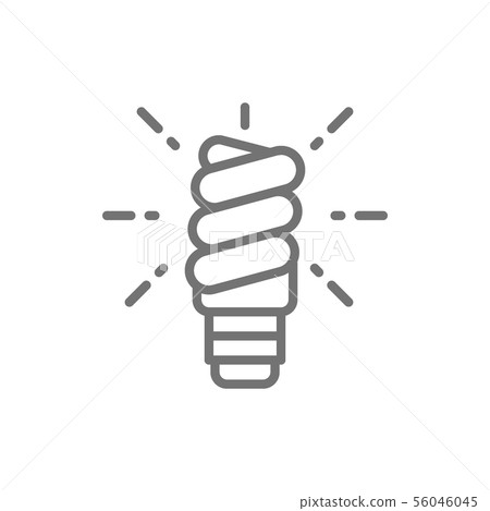 Energy saving lamp, light bulb line icon. - Stock Illustration ...