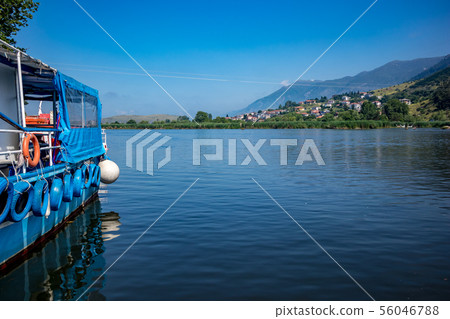 Lake village view, Ioannina Island, Greece 56046788