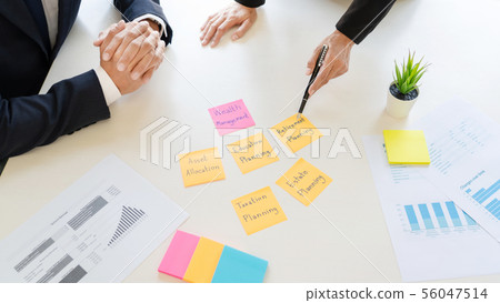 wealth management concept, business man and team wealth management concept, business man and team 56047514