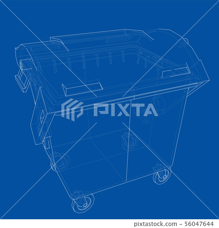 Outline Dumpster or dustbin vector 56047644