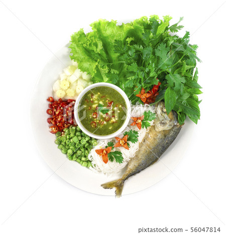 Fried mackerel (Maing-PLA-too) and fresh Fried mackerel (Maing-PLA-too) and fresh 56047814