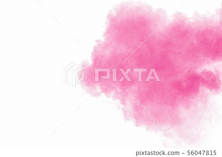 Abstract pink powder explosion on white background Abstract pink powder explosion on white background 56047815