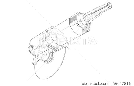Outline electric angle grinder. Vector 56047816