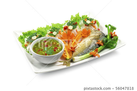 Fried mackerel (Maing-PLA-too) and fresh Fried mackerel (Maing-PLA-too) and fresh 56047818