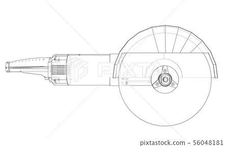 Outline electric angle grinder. Vector 56048181