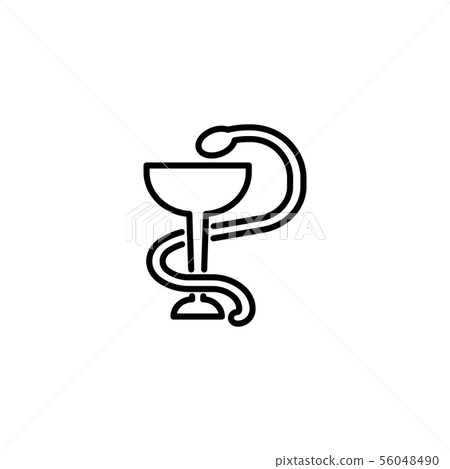 Web line icon. Hygeia bowl, Hippocratic cup 56048490