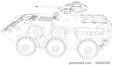 Military vehicle. EPS10 format. Vector created of 3d 56048506