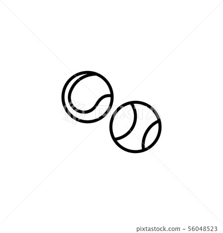 Web line icon. Tennis black on white background 56048523