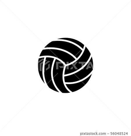 Web icon. Volleyball black on white background Web icon. Volleyball black on white background 56048524