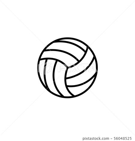 Web line icon. Volleyball black on white Web line icon. Volleyball black on white 56048525