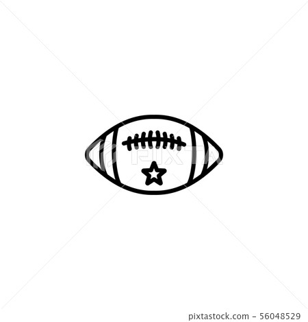 Web line icon. American football black on white Web line icon. American football black on white 56048529
