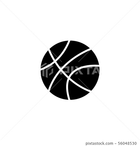 Web icon. Basketball black on white background Web icon. Basketball black on white background 56048530