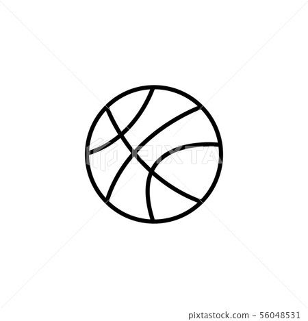 Web line icon. Basketball black on white Web line icon. Basketball black on white 56048531