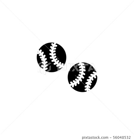 Web icon. Baseball black on white background Web icon. Baseball black on white background 56048532