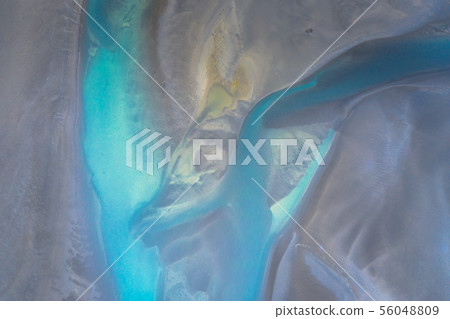 Aerial view and top view river in Iceland Aerial view and top view river in Iceland 56048809
