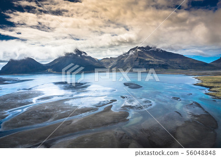 Aerial view South-Eastern Iceland. Overwhelming 56048848