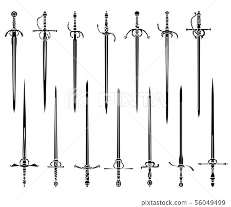 Set of vector images of rapiers and epees. Set of vector images of rapiers and epees. 56049499